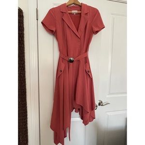 Chriselle J.O.A salmon flowy trench dress